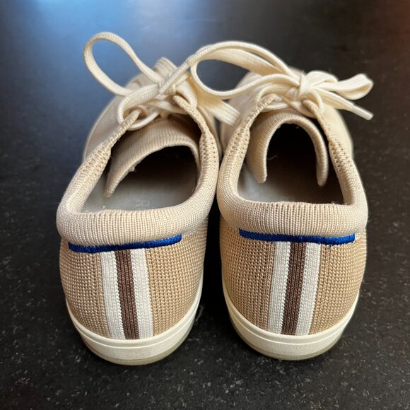 ROTHY'S "The Lace Up Sneaker," Biscuit (Cream, Beige and Brown) Sz 6 Exc. Cond. - Picture 3 of 8